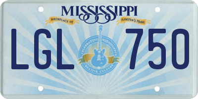 MS license plate LGL750