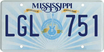 MS license plate LGL751