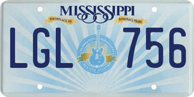 MS license plate LGL756