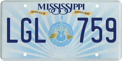 MS license plate LGL759