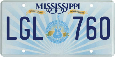 MS license plate LGL760