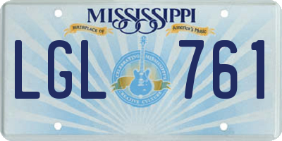 MS license plate LGL761