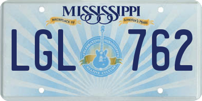MS license plate LGL762