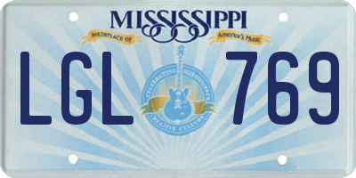 MS license plate LGL769