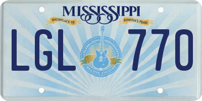 MS license plate LGL770
