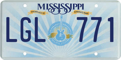 MS license plate LGL771