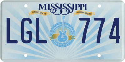 MS license plate LGL774