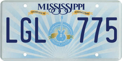 MS license plate LGL775
