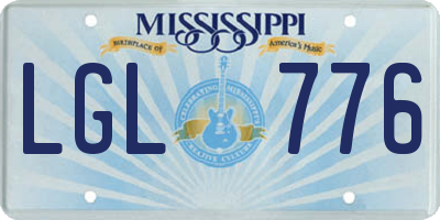 MS license plate LGL776