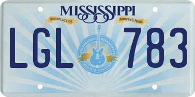 MS license plate LGL783