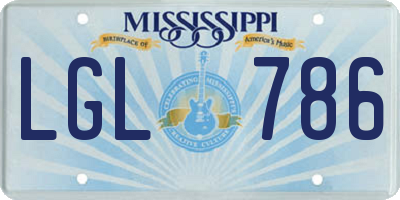 MS license plate LGL786