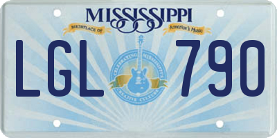 MS license plate LGL790