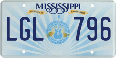 MS license plate LGL796