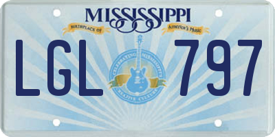 MS license plate LGL797