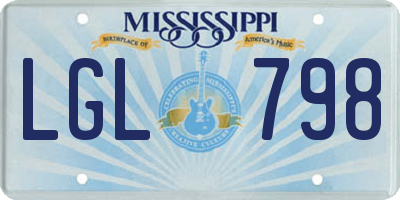MS license plate LGL798