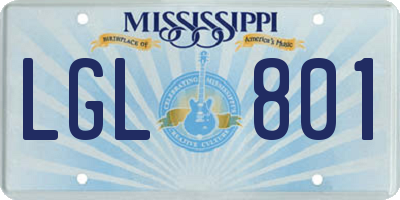 MS license plate LGL801