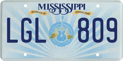 MS license plate LGL809