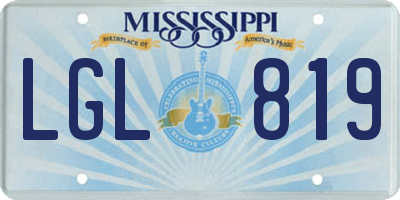 MS license plate LGL819