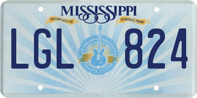 MS license plate LGL824