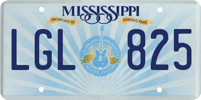 MS license plate LGL825