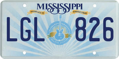 MS license plate LGL826