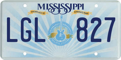 MS license plate LGL827
