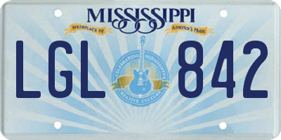MS license plate LGL842