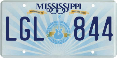 MS license plate LGL844