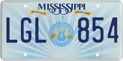 MS license plate LGL854