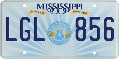 MS license plate LGL856