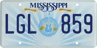 MS license plate LGL859