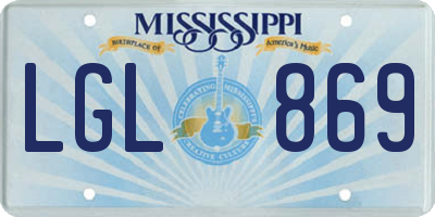 MS license plate LGL869