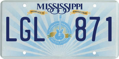 MS license plate LGL871