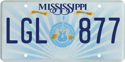 MS license plate LGL877