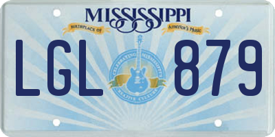 MS license plate LGL879