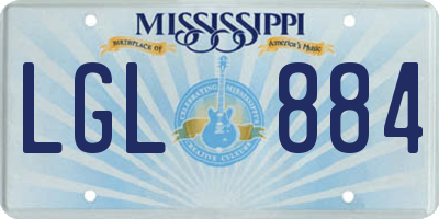 MS license plate LGL884