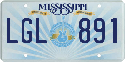 MS license plate LGL891