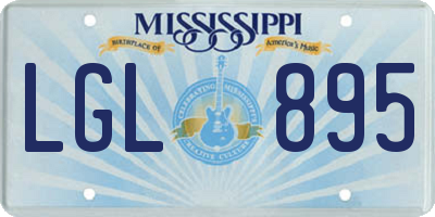MS license plate LGL895