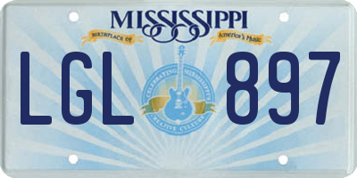 MS license plate LGL897