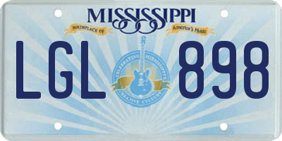 MS license plate LGL898