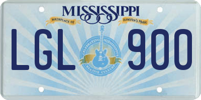 MS license plate LGL900