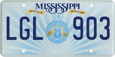 MS license plate LGL903