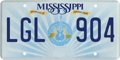 MS license plate LGL904