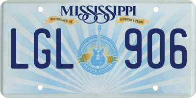 MS license plate LGL906