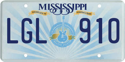 MS license plate LGL910