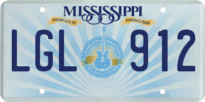 MS license plate LGL912