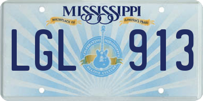 MS license plate LGL913