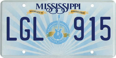 MS license plate LGL915