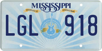 MS license plate LGL918