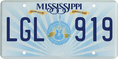 MS license plate LGL919